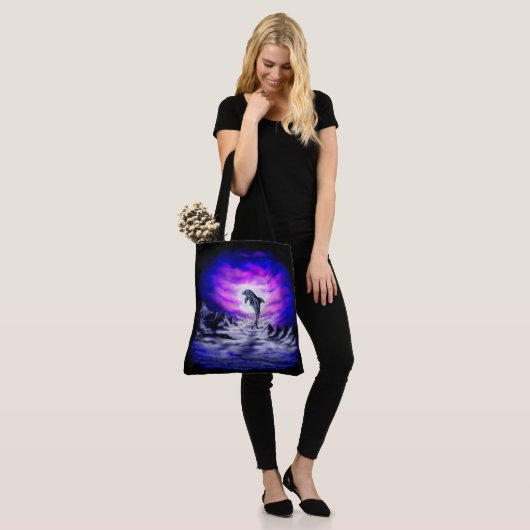 Moonlight Dolphin Tote Bag (Op model)