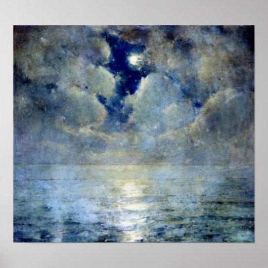 Moonlight door de wolken poster (Voorkant)