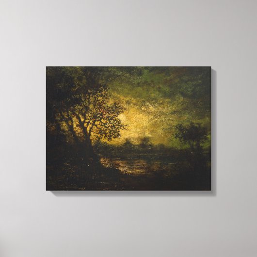 Moonlight (door Ralph Albert Blakelock) Canvas Afdruk (Voorkant)