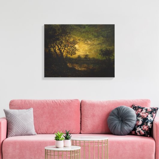 Moonlight (door Ralph Albert Blakelock) Canvas Afdruk (Insitu (Woonkamer))
