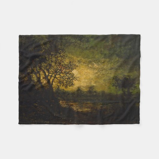 Moonlight (door Ralph Albert Blakelock) Fleece Deken (Voorkant (Horizontaal))
