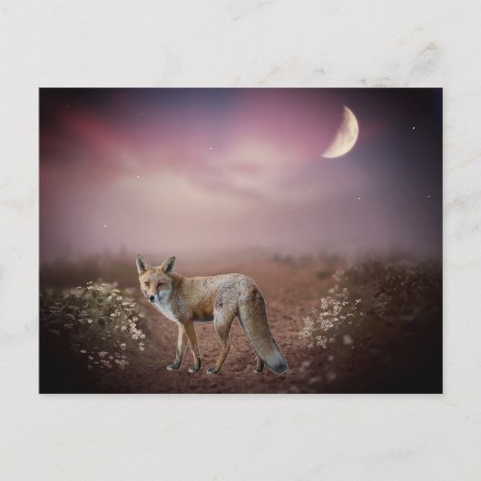 Moonlight Dream Fox Scene Briefkaart (Voorkant)
