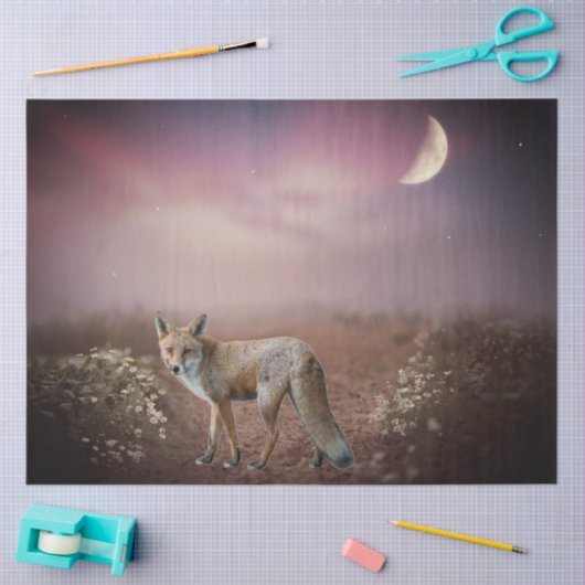 Moonlight Dream Fox Scene Tissuepapier (Craft)
