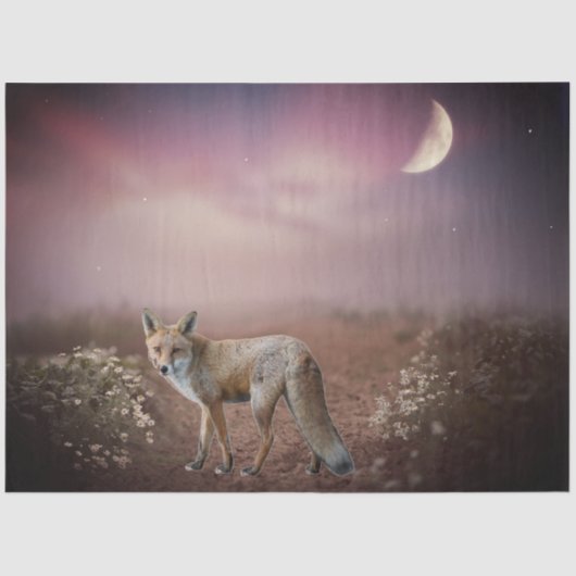 Moonlight Dream Fox Scene Tissuepapier (Voorkant)