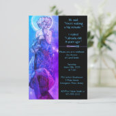 Moonlight echtscheidingspartij, lavendel uitnodigi kaart (Staand voorkant)