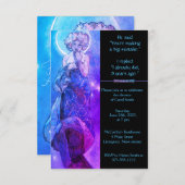 Moonlight echtscheidingspartij, lavendel uitnodigi kaart (Voorkant / Achterkant)