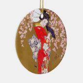 Moonlight en Cherry Blossom Keramisch Ornament (Rechts)