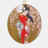 Moonlight en Cherry Blossom Keramisch Ornament (Links)