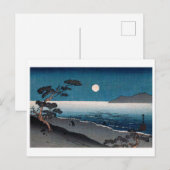Moonlight en Lonely Shore, Hiroshige, Ukiyo-e Briefkaart (Voorkant / Achterkant)