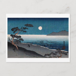 Moonlight en Lonely Shore, Hiroshige, Ukiyo-e Briefkaart