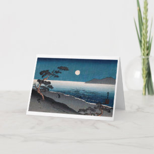 Moonlight en Lonely Shore, Hiroshige, Ukiyo-e Kaart