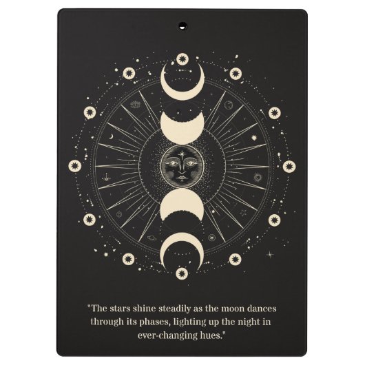 Moonlight en Starlit Night Fasen Klembord (Achterkant)