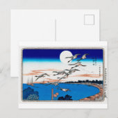 Moonlight en Wild Goose, Hiroshige, Ukiyo-e Briefkaart (Voorkant / Achterkant)