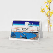 Moonlight en Wild Goose, Hiroshige, Ukiyo-e Kaart (Gele Bloem)
