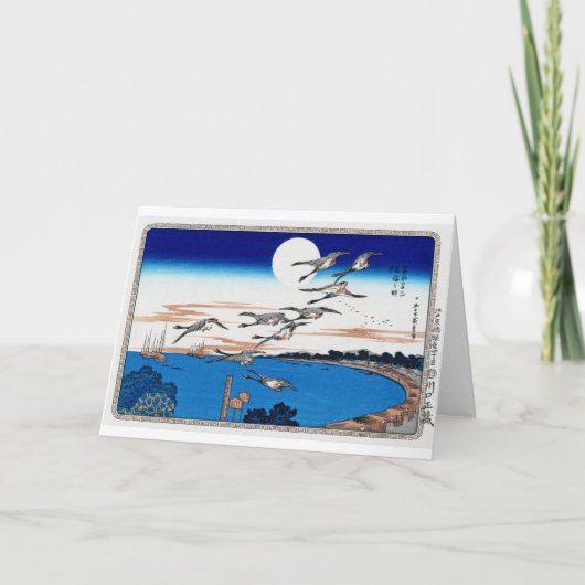 Moonlight en Wild Goose, Hiroshige, Ukiyo-e Kaart (Voorkant)
