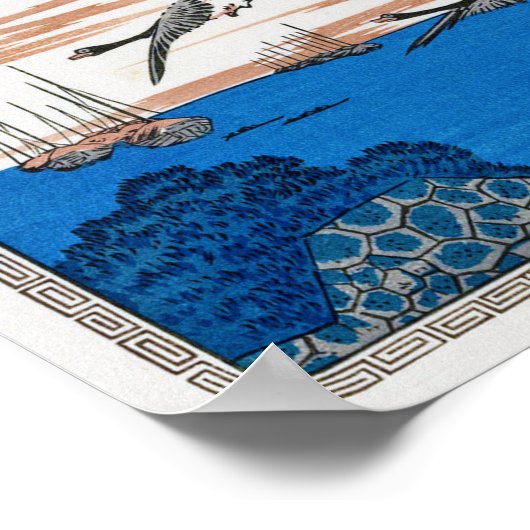 Moonlight en Wild Goose, Hiroshige, Ukiyo-e Poster (Hoek)