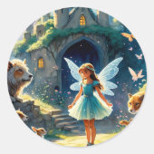 Moonlight Enchanment Het bos van de fee Ronde Sticker (Voorkant)