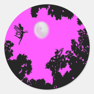 Moonlight Faeries in het bos Ronde Sticker