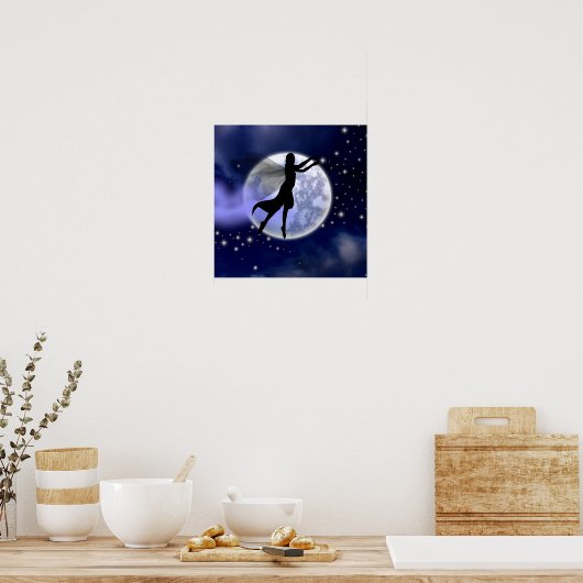 Moonlight Fairy Silhouette Poster (Keuken)
