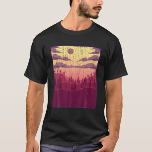 Moonlight Forest Trees Landscape Wildlife Moon Nat T-shirt