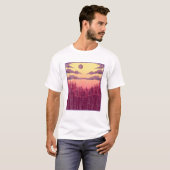 Moonlight Forest Trees Landscape Wildlife Moon Nat T-shirt (Voorkant volledig)