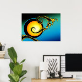 Moonlight Fractal Art Poster (Thuiskantoor)