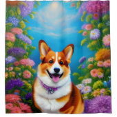 Moonlight Garden Corgi Dog Douchegordijn (Voorkant)