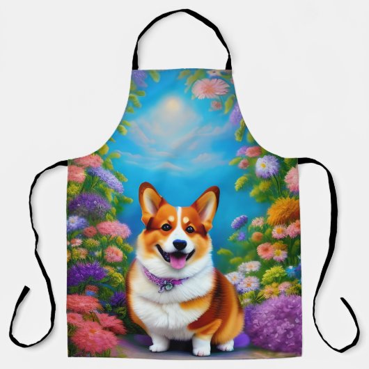 Moonlight Garden Corgi Dog Schort (Voorkant)