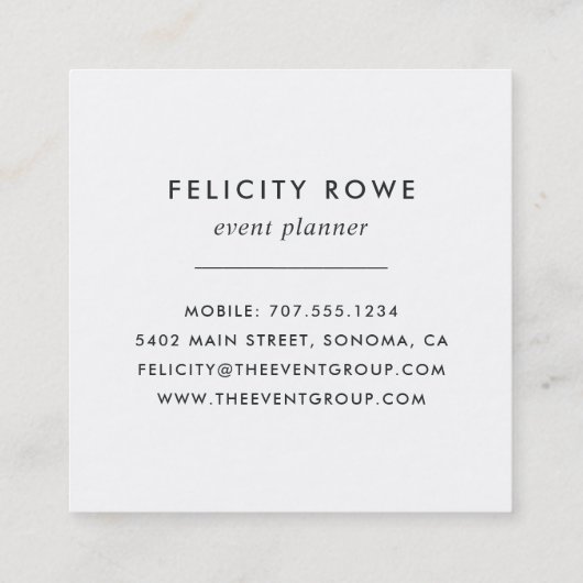 Moonlight Garden | Florence-Lijst Vierkante Visitekaartje (Achterkant)