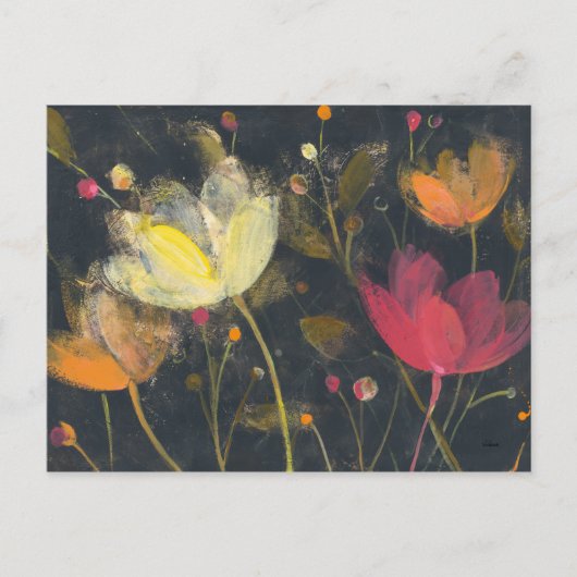 Moonlight Garden on Black Briefkaart (Voorkant)