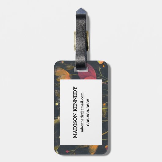 Moonlight Garden op Black Bagagelabel (Achterkant verticaal)