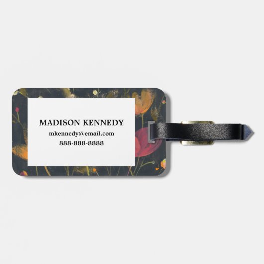 Moonlight Garden op Black Bagagelabel (Achterkant horizontaal)