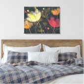 Moonlight Garden op Black Canvas Afdruk (Insitu (Slaapkamer))