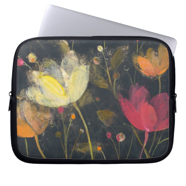 Moonlight Garden op Black Laptop Sleeve (Voorkant)