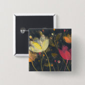 Moonlight Garden op Black Vierkante Button 5,1 Cm (Voorkant /achterkant)