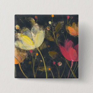 Moonlight Garden op Black Vierkante Button 5,1 Cm