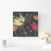 Moonlight Garden op Black Vierkante Klok (Huis)