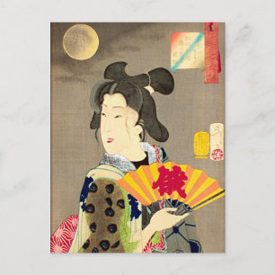 Moonlight Geisha Japans Woodblock Ukiyo-e Briefkaart