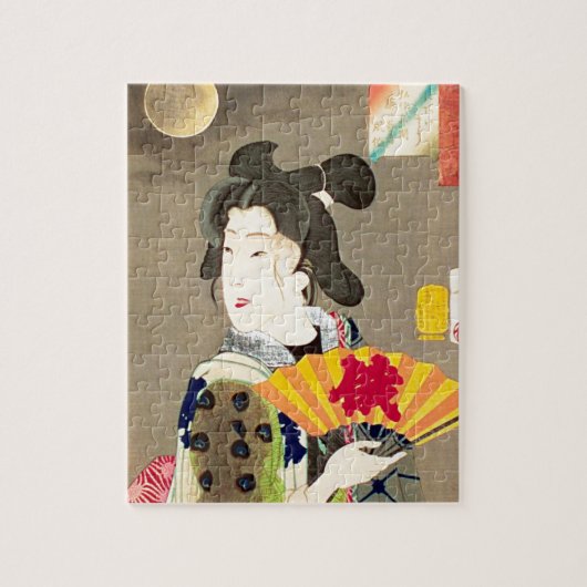 Moonlight Geisha Japans Woodblock Ukiyo-e Legpuzzel (Verticaal)