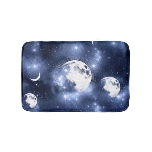 Moonlight Glow | Moon Phases in Sky Clouds Badmat (Voorkant)