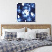 Moonlight Glow | Moon Phases in Sky Clouds Canvas Afdruk (Insitu (Slaapkamer))