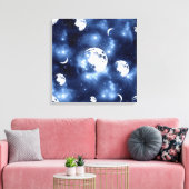 Moonlight Glow | Moon Phases in Sky Clouds Canvas Afdruk (Insitu (Woonkamer))