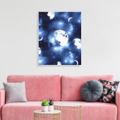 Moonlight Glow | Moon Phases in Sky Clouds Canvas Afdruk (Insitu (Woonkamer))