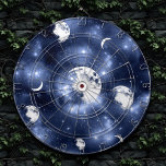 Moonlight Glow | Moon Phases in Sky Clouds Dartbord<br><div class="desc">Haunted moonlight glow. Mysterious and eye catching hand-painted night sky featuring a gorgeous seamless pattern of moon phase (full,  waning,  waxing,  crescent) in a fluff of spooky clouds casting a daring glow. For customizations or other cohui,  please visit JustFharryn store @ Zazzle or contact the designer c/o fharryn@yahoo.com #zazzleming</div>