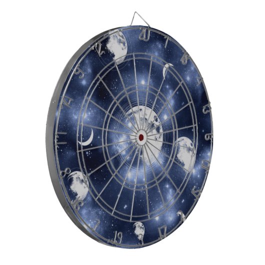 Moonlight Glow | Moon Phases in Sky Clouds Dartbord (Voorkant Links)
