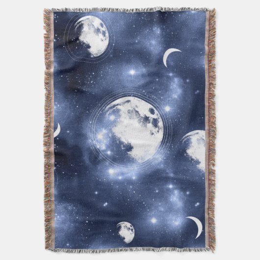 Moonlight Glow | Moon Phases in Sky Clouds Deken (Voorkant Verticaal)