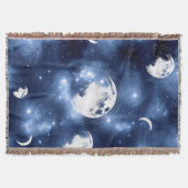 Moonlight Glow | Moon Phases in Sky Clouds Deken (Voorkant)