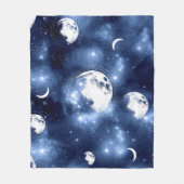 Moonlight Glow | Moon Phases in Sky Clouds Fleece Deken (Voorkant)