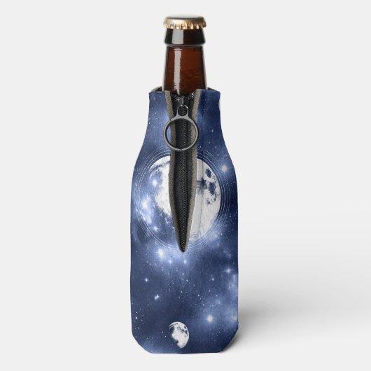 Moonlight Glow | Moon Phases in Sky Clouds Flesjeskoeler (Fles Achterkant)