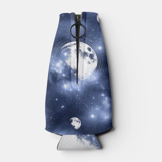 Moonlight Glow | Moon Phases in Sky Clouds Flesjeskoeler (Achterkant)